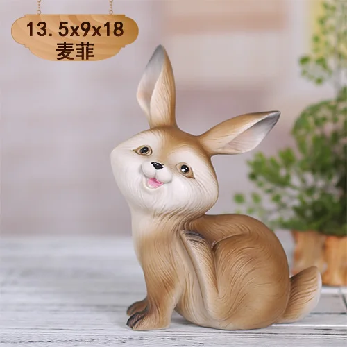 Resin Rabbit Home Decoration Gift Cartoon Crafts Creative Living Room Wine Cabinet Cute Small Animal Furnishings Christmas | Дом и сад