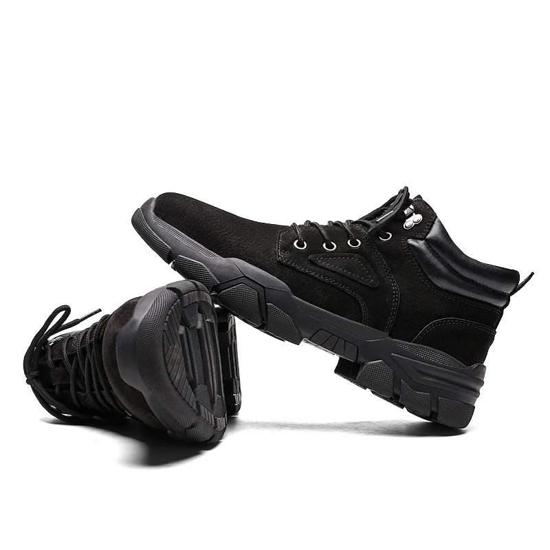 2019 новые мужские зимние плюшевые теплые военные ботинки кожаные уличные