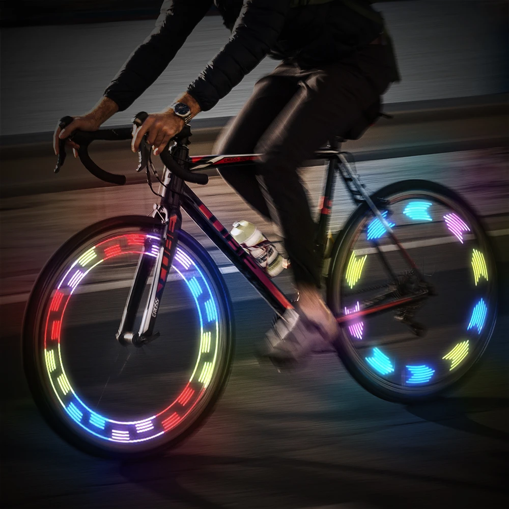 

Waterproof 14 LED Bike Wheel Light 30 Models 7 Color Shock Bicycle Tire Valve Stem Light for Kids Adults Motorcycle Balance Bike