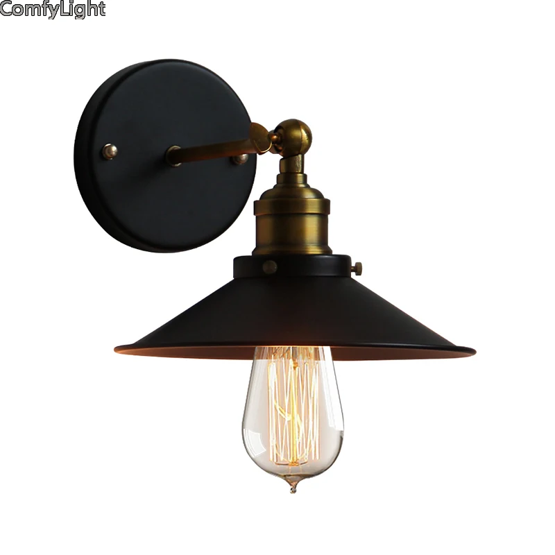 Vintage Retro Industrial iron Wall lamp sconces Adjustable bedside Bedroom kitchen loft light Balcony Aisle Villa Hote | Лампы и