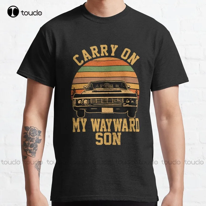 

Carry On My Wayward Son, Supernatural Vintage Sunset Distressed Style Child Bodysuit Classic T-Shirt Shirts For Teens Xs-5Xl