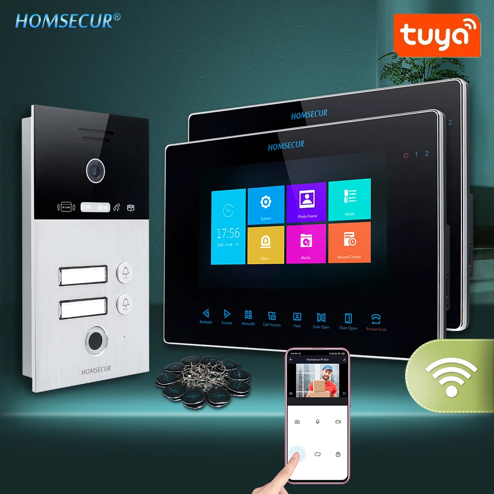 

HOMSECUR 7" Hands-free WIFI Video&Audio Smart Doorbell With Fingerprint Camera BC131HD-2S+BM719WF-B