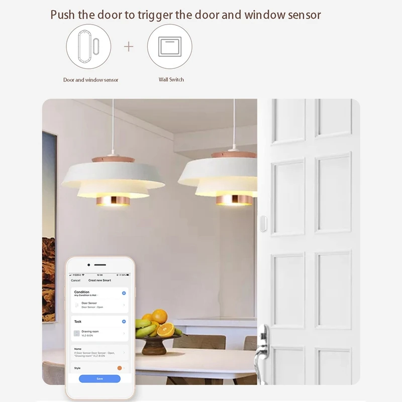 FULL-Smart WIFI Door netic Alarm Sensor Tuya APP Open/Closed Detectors Remote Control Works with Alexa Google Home | Безопасность и