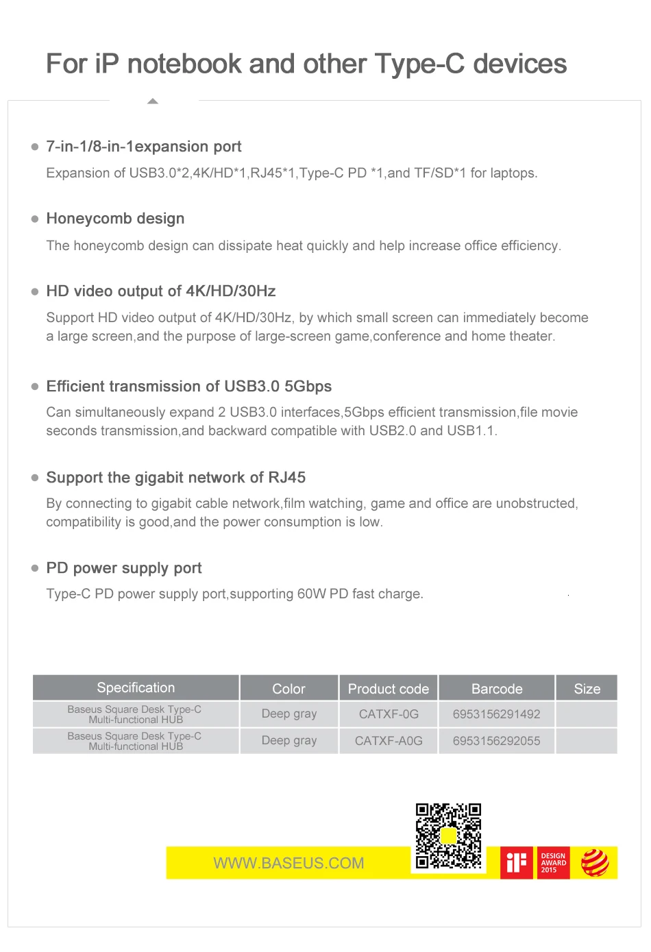 Baseus USB C концентратор type C к USB3.0 HDMI VGA RJ45 концентратор Мульти USB 3,0 адаптер питания type-c концентратор для MackBook Pro воздушный USB-C сплиттер