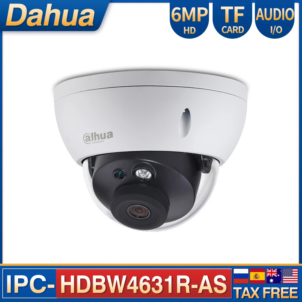Dahua IP камера 6MP IPC HDBW4631R AS безопасности HD PoE купольная ИК 30 м IP67 IK10 SD слот для карты