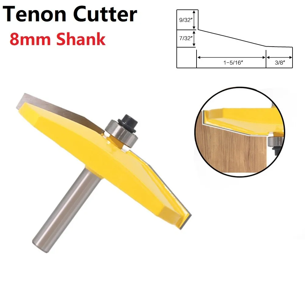 

1pcs 15 Paised Panet Bit Anel Raiser Router Bit- Bevel Design - 8mm Shank Woodworking Cutter Tenon Cutter For Woodworking Tools