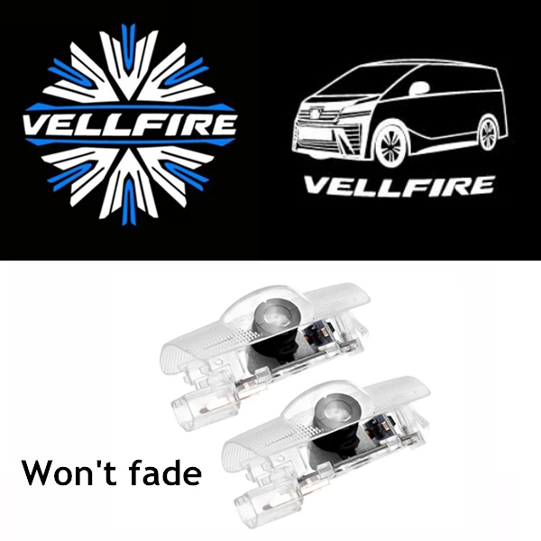 

2PCS Compatible for Toyota VELLFIRE Door Logo Lights Projector LED door Warning Light 3D Shadow Ghost Light Puddle Lights