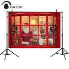 Фотофон allenjoy фон Рождественская елка Санта олень снег красное окно венок Декор фоны фотостудия фотосессия