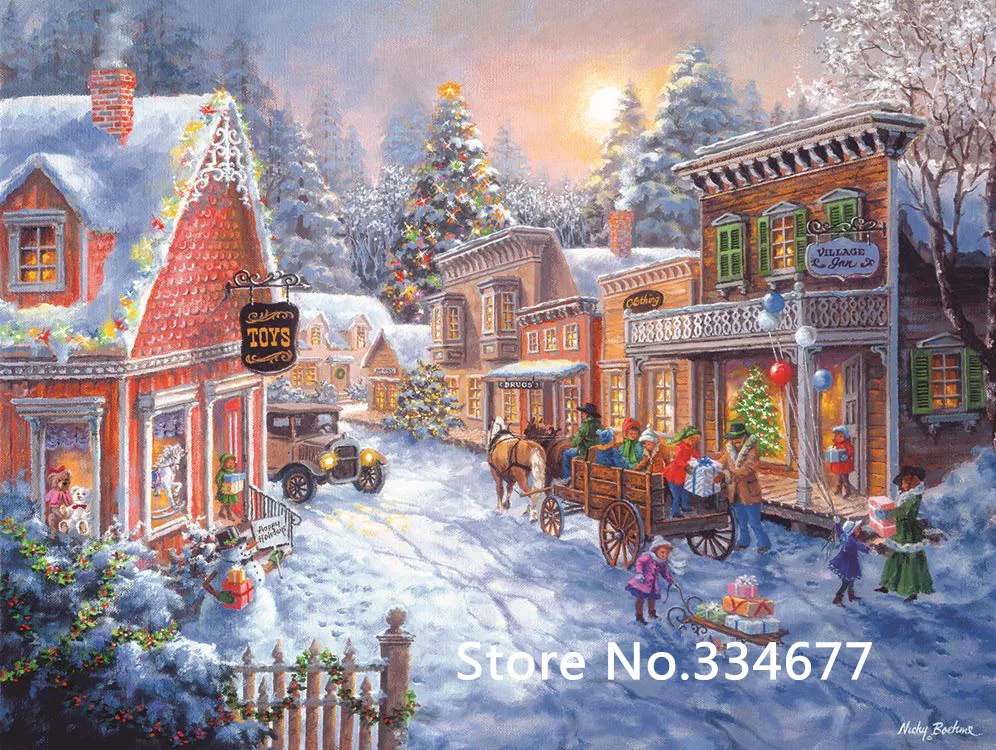 

Snow rural, Toy Gift scenery For Embroidery Needlework 14CT Counted Unprinted DIY Cross Stitch Kit Handmade Art Wall Decor
