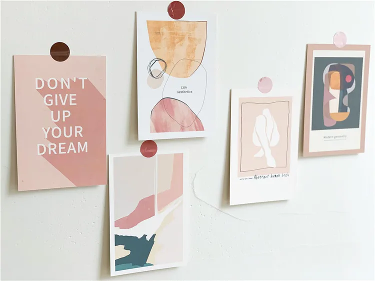 Ретро художественные абстрактные открытки иллюстрация маленький постер