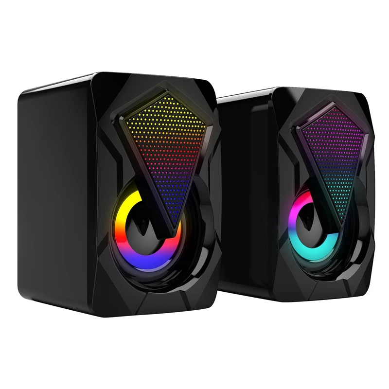 

X2 USB Wired Computer Speaker Multimedia Computer Subwoofer Colorful Lighting Effect RGB Desktop Game Speaker