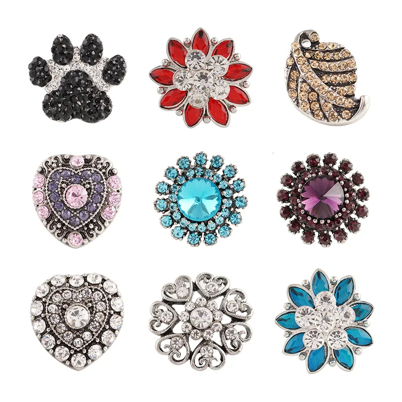 

Браслет с цветком Love Стразы 20 мм, металлическая застежка, ювелирные изделия, DIY браслет KD1042