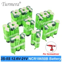 12 6v 16 8v 21v battery pack 18650 battery 3400mah 6800mah ncr18650b for screwdriver shurik shura battery 3s 4s 5s soldering new