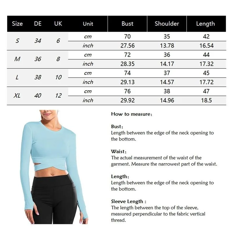 

Women Long Sleeve Running Shirts Sexy Exposed Navel Yoga T-shirts Solid Sports Shirts Quick Dry Fitness Gym Crop Tops Sport Wear