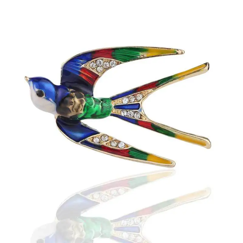 Классическая эмалированная брошь Ласточка металлические булавки для шарфа