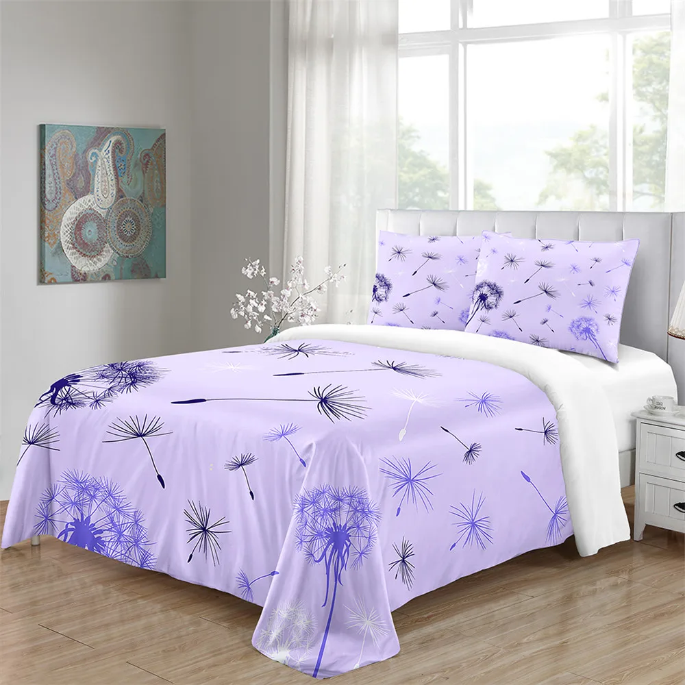 

3 PCS Cotton Soft Duvet Cover Fitted Bed Sheet Set Flamingo Paisley Bedding Set Family Set Twin Queen King Size