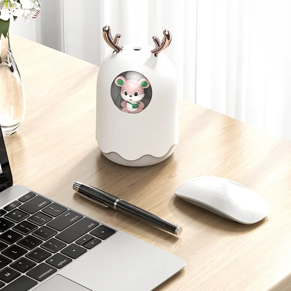 

300ml Usb Ultrasonic Air Humidifier Aroma Essential Oil Diffuser Pet Aromatheraphy Humidifier With Romantic Light For Home