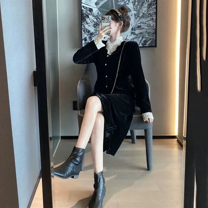 Кружевная длинная юбка 2021 женские вечерние сарафаны модное свободное платье на