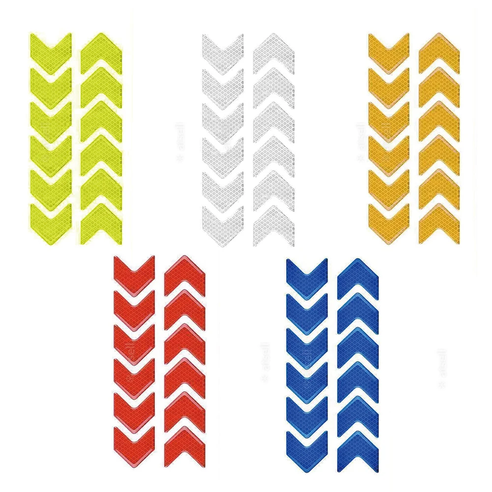 12 шт Светоотражающая наклейка для автомобиля и рисунком стрел предупреждающие