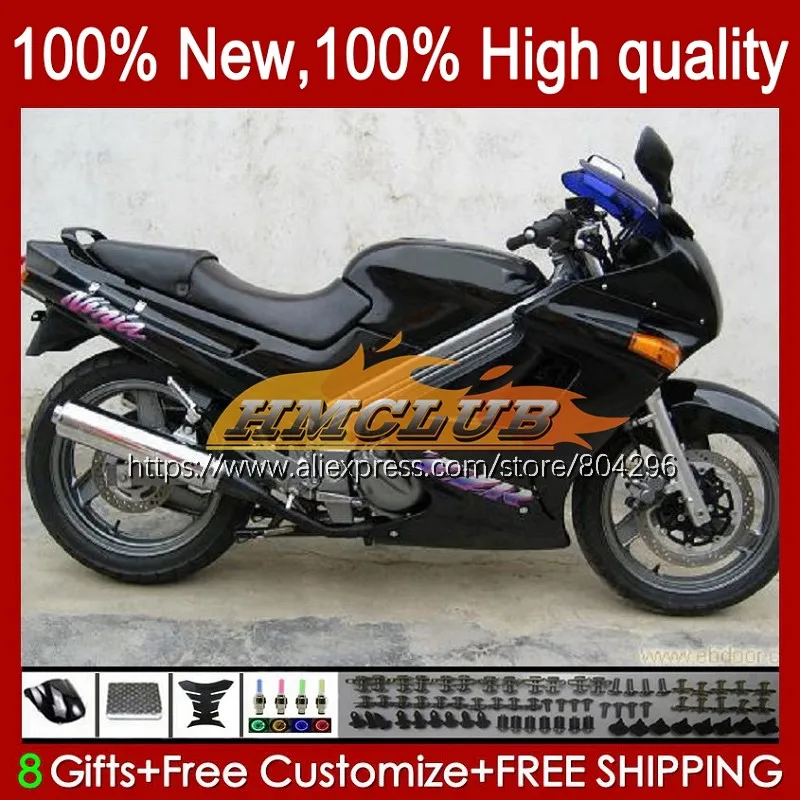 

Корпус для KAWASAKI NINJA ZZR-250 ZZR 250 глянцевый черный 112No.9 ZZR250 90 91 92 93 94 95 96 97 98 99 1990 1991 1999 обтекатели