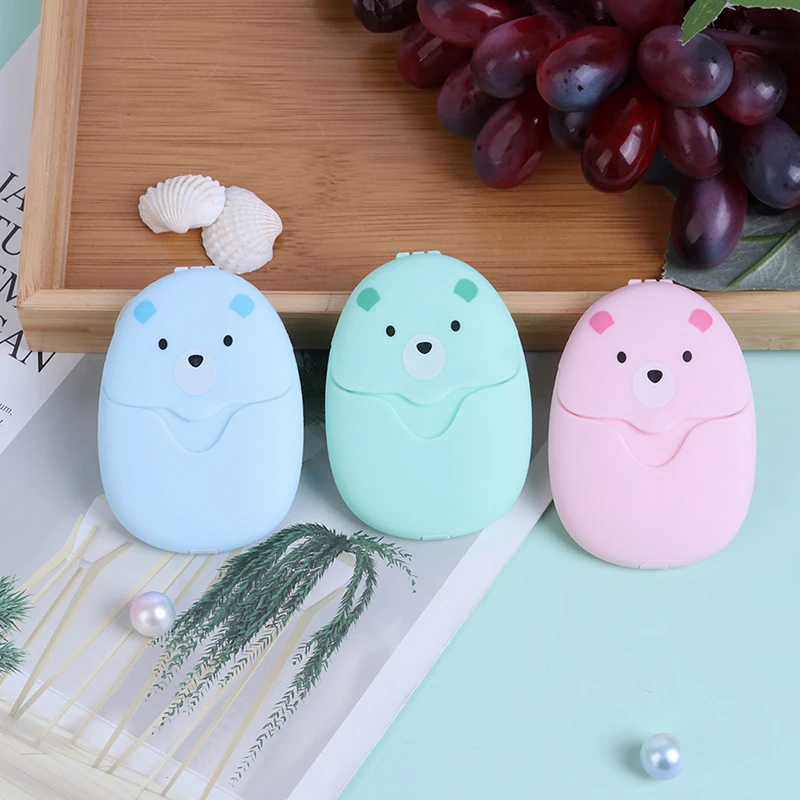 

50Pcs Disposable Soap Paper Clean Scented Slice Foaming Box Mini Paper Soap