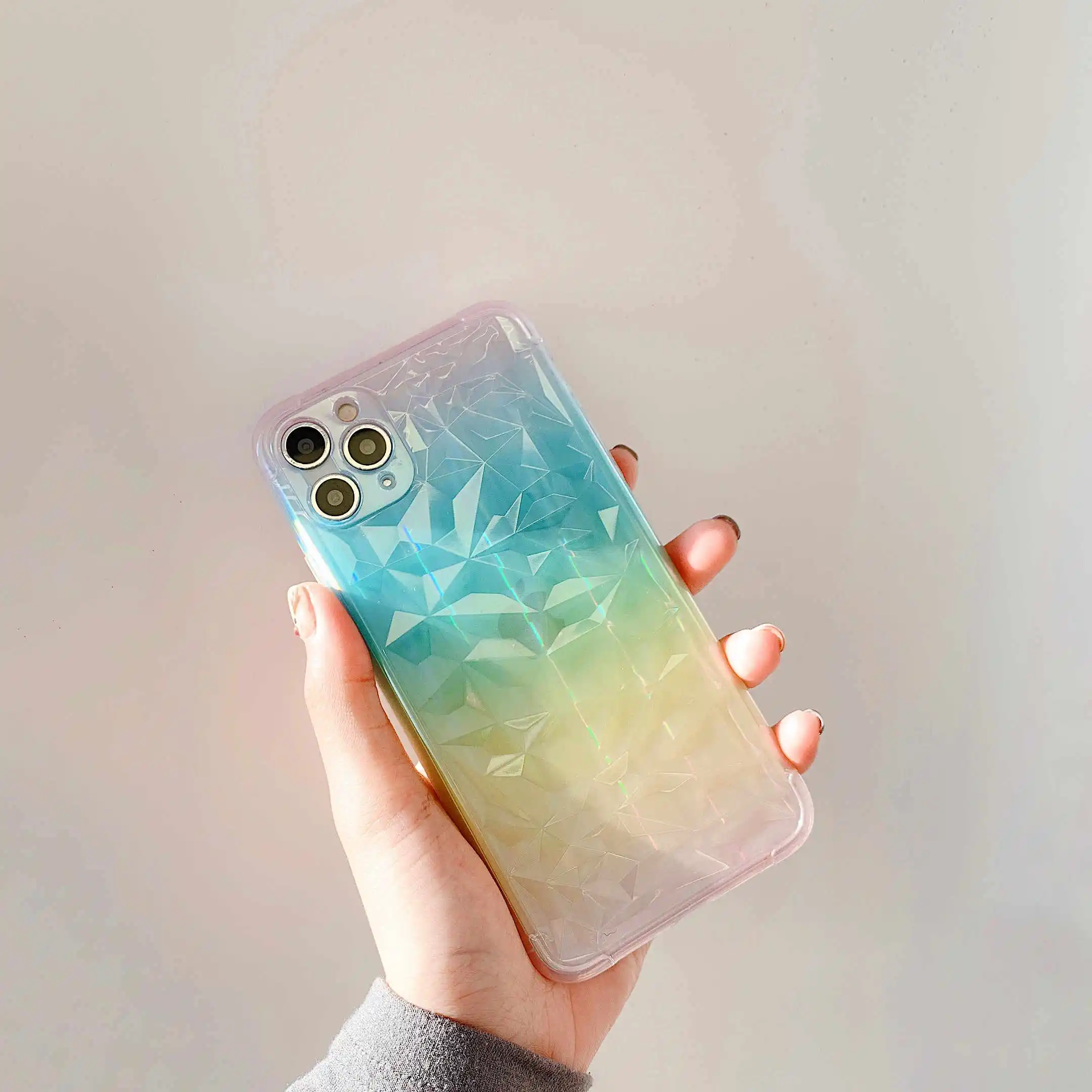 Алмазный Узор Радужный лазерный защитный чехол для i Phone 11 Pro 7 8 plus X XR XS Max Чехол