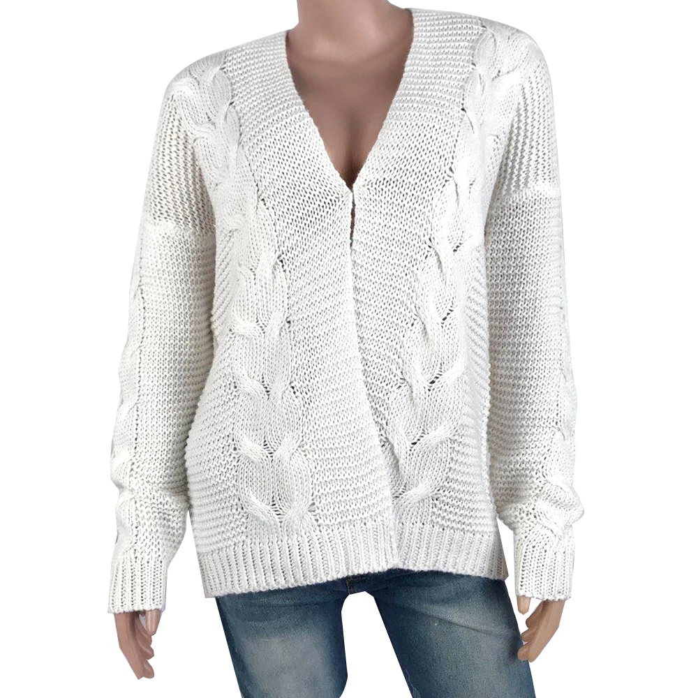 

Loose Sweaters Cardigan Female Women's Sweater Twist Coat Open Stitch Winter Long Sleeve Casual Top Women Clothing