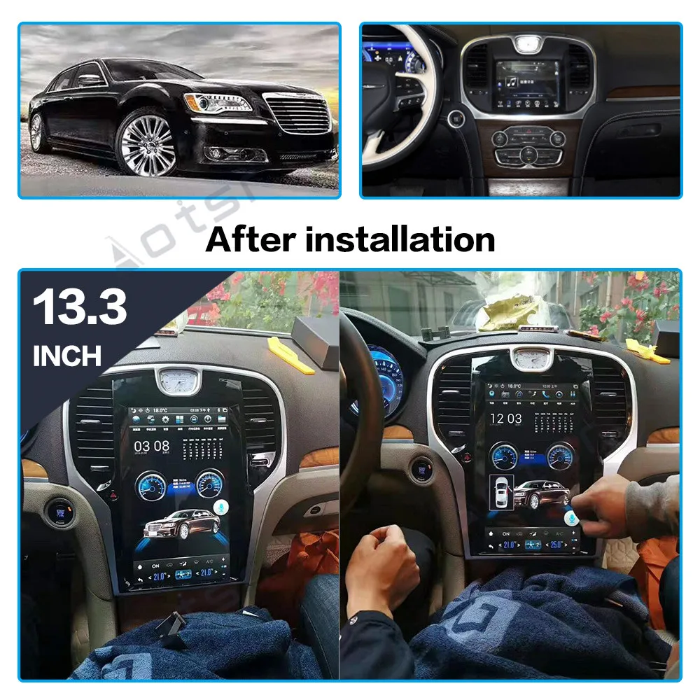 

Tesla Style Screen Android 9.0 Car Radio Multimedia Player For Chrysler 300C 2013-2019 PX6 Audio Stereo Auto GPS Navi Head Unit