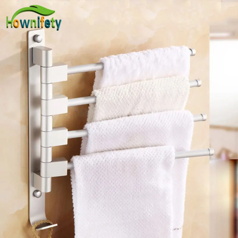 Алюминиевая вешалка для полотенец Space 2 5 бар ванной комнаты вращающаяся