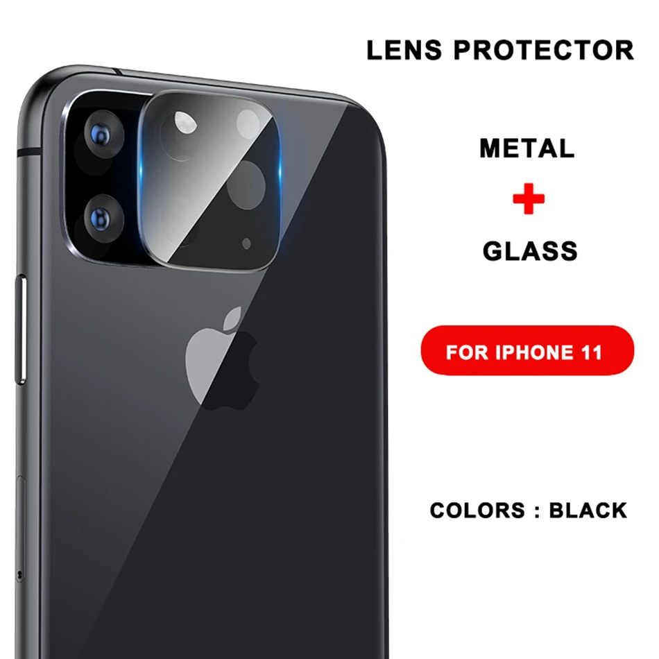 IP 11 Black Закаленное стекло для iPhone 11 Pro X XS Max стеклянный объектив камеры протектор экрана для Apple iPhone11 Pro Max Защитная стеклянная пленка - Цвет: IP 11 Black