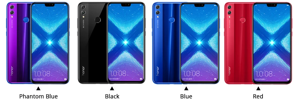 Смартфон Google Play Honor 8X8 X, 4 ГБ, 64 ГБ, Восьмиядерный процессор Kirin 710, двойная задняя камера 20 МП, многоязычный экран 6,5 дюйма, 1080x2340p