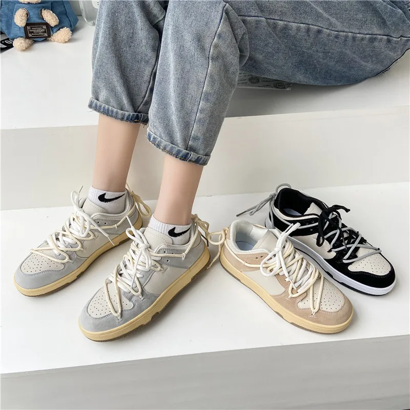 Белые ботинки женские кожаные прогулочные Air Force модные холщовые кроссовки