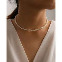 party elegant big white imitation pearl beads choker clavicle chain necklace for women wedding jewelry collar 2021 new fashion