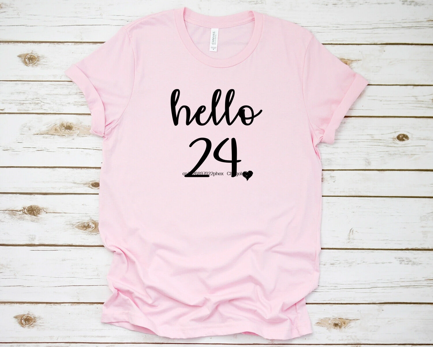 24th Для женщин на день рождения Футболка Hello возраст 24 подарок Веселые женские |