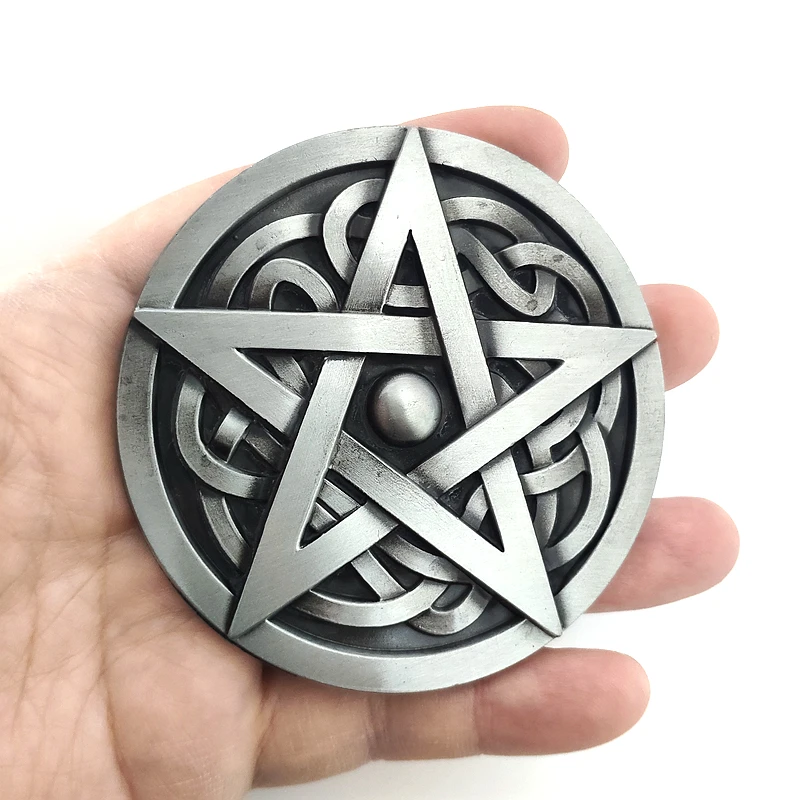 Мужская винтажная серебристая пряжка для ремня в ковбойском стиле со звездами на