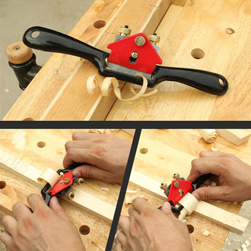 

9" Adjustable Plane Spokeshave Woodworking Hand Planer Trimming Hand Tools Wood Hand Cutting Edge Chisel Tool with Screw/Blade