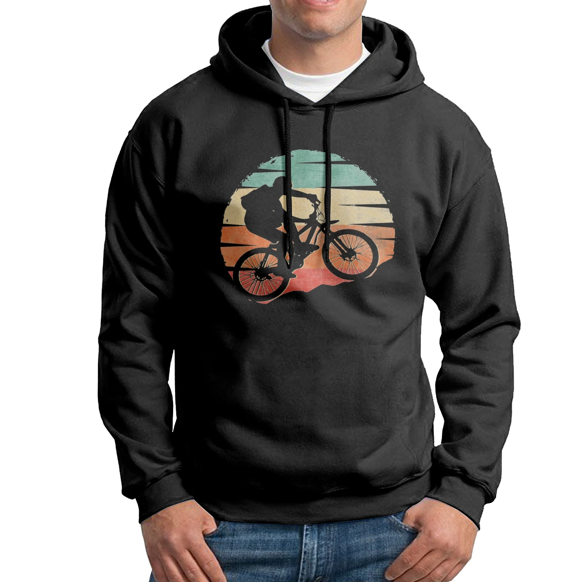 

Мужские толстовки с капюшоном, винтажные толстовки из чистого хлопка для горного велосипеда, серые толстовки в стиле хип-хоп, толстовка, руб...