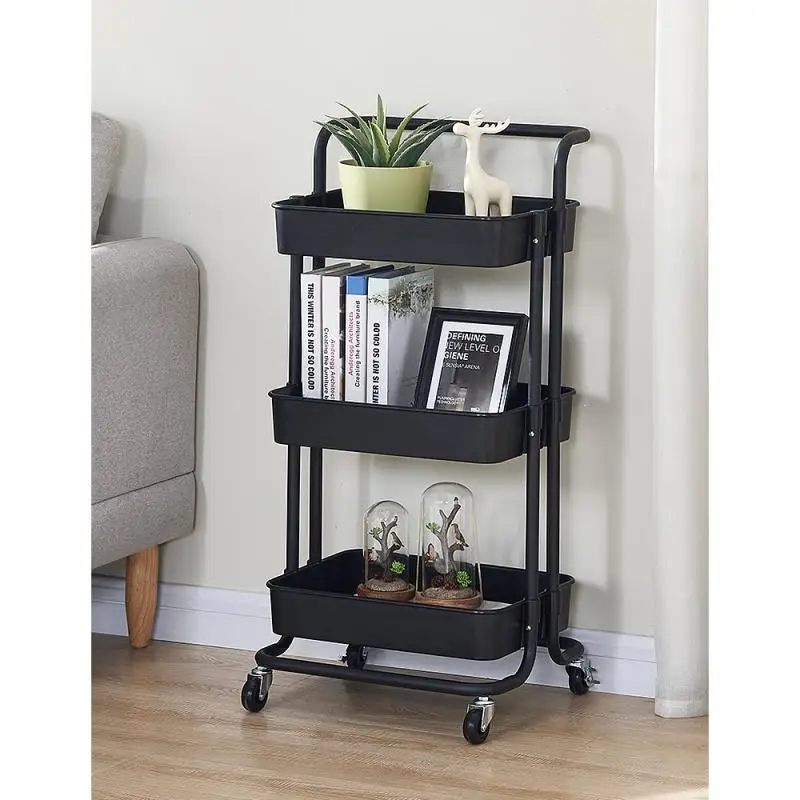 From France 3 Layer Gap Kitchen Storage Rack Slim Slide Tower Movable Assemble Plastic Bathroom Shelf Wheels Organizer HWC | Дом и сад