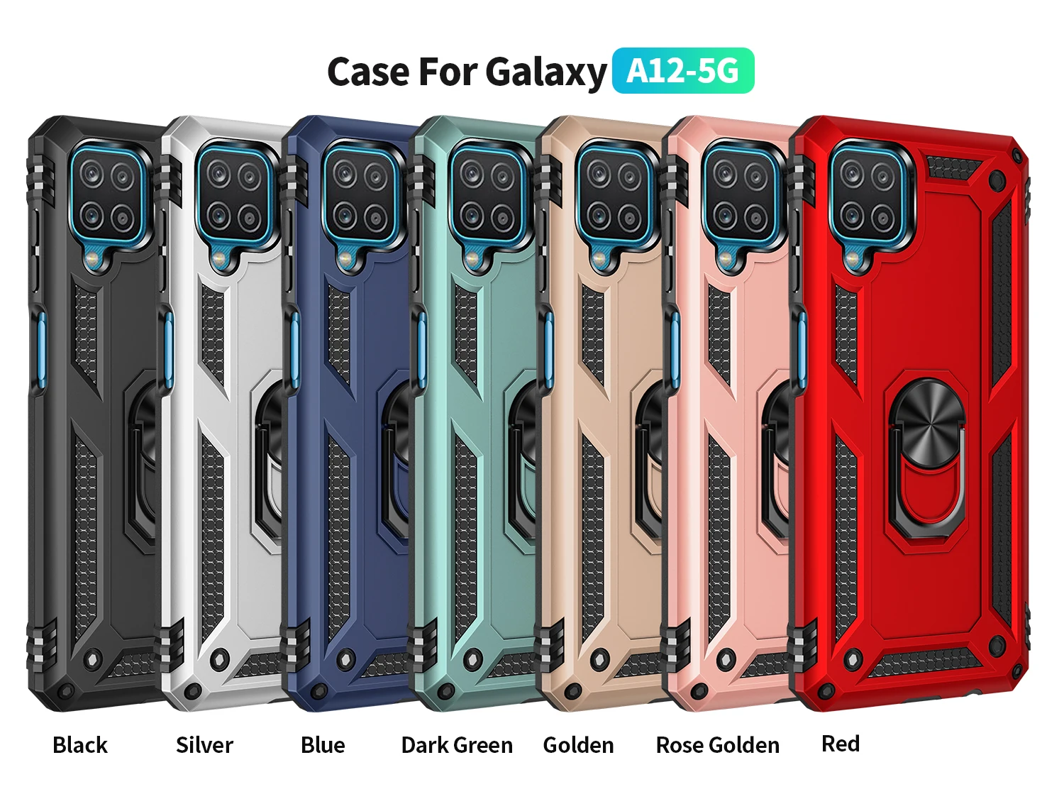 

Luxury Armor Rugged Phone Case For Samsung Galaxy A51 A71 A52 A72 A32 A42 A12 A10E A20E 4G 5G Shockproof Stand Protection Cover
