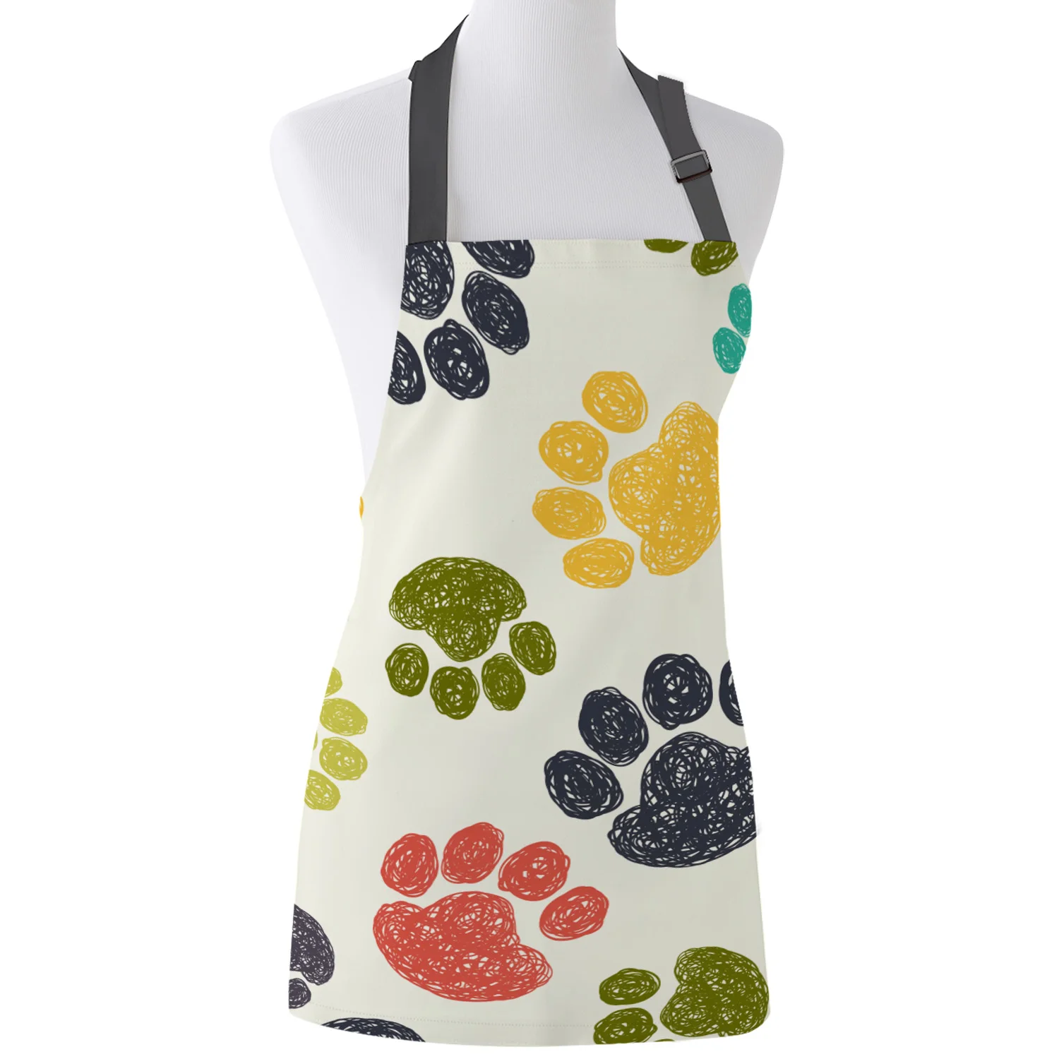 Tophome Кухонный Фартук с принтом собачьей лапы регулируемые фартуки из парусины