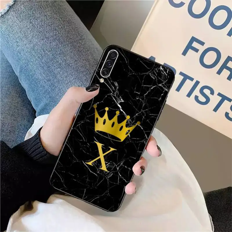 

Gold Marble English alphabet Phone Case For Samsung galaxy A S note 10 7 8 9 20 30 31 40 50 51 70 71 21 s ultra plus
