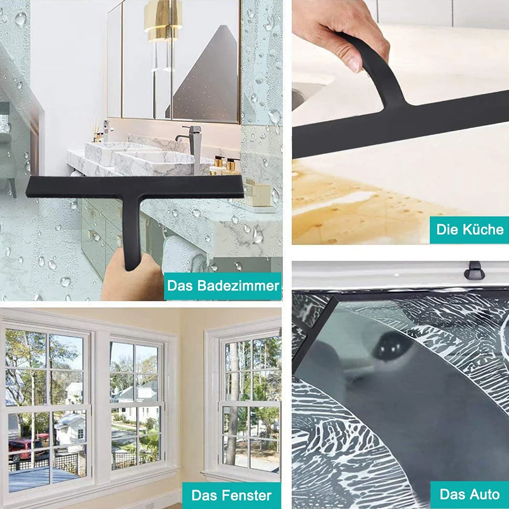 

Portable Silicone Window Glass Wiper Scraper Cleaner with Hook for Bathroom Kitchen Car Mirror Door Shower Squeegee