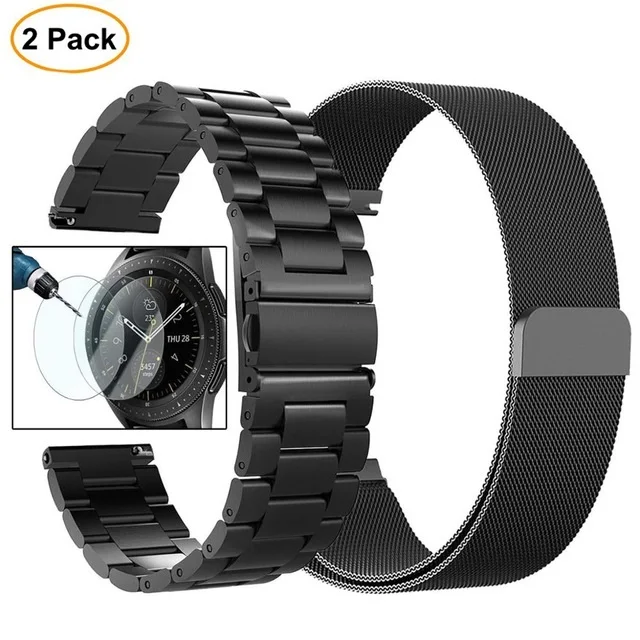 Black Black 20 мм Миланский Браслет для часов из нержавеющей стали для samsung Galaxy Watch Active 42 мм gear S2 Classic gear спортивный ремешок на запястье - Цвет ремешка: Black Black