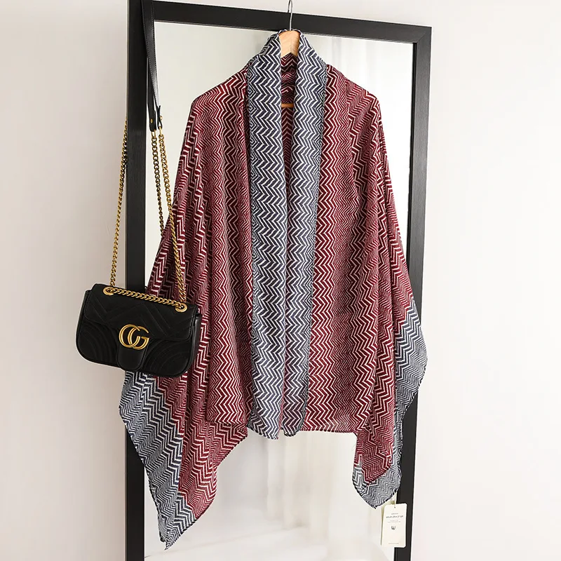 

New 2019 Brand Women Scarf Fashion Geometric Cotton Winter Scarves For Lady Shawls And Wraps Pashmina Warm Stoles Hijab Foulard