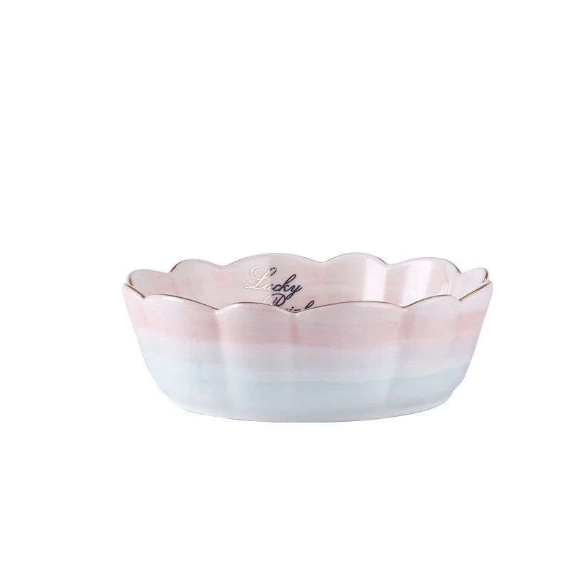 Креативные керамические миски с радужным градиентом фруктовый салат завтрак