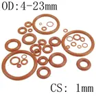 Уплотнительное кольцо из силиконовой резины толщиной 1 мм, 4-23 мм OD, красное Термостойкое уплотнительное кольцо уплотнительные прокладки
