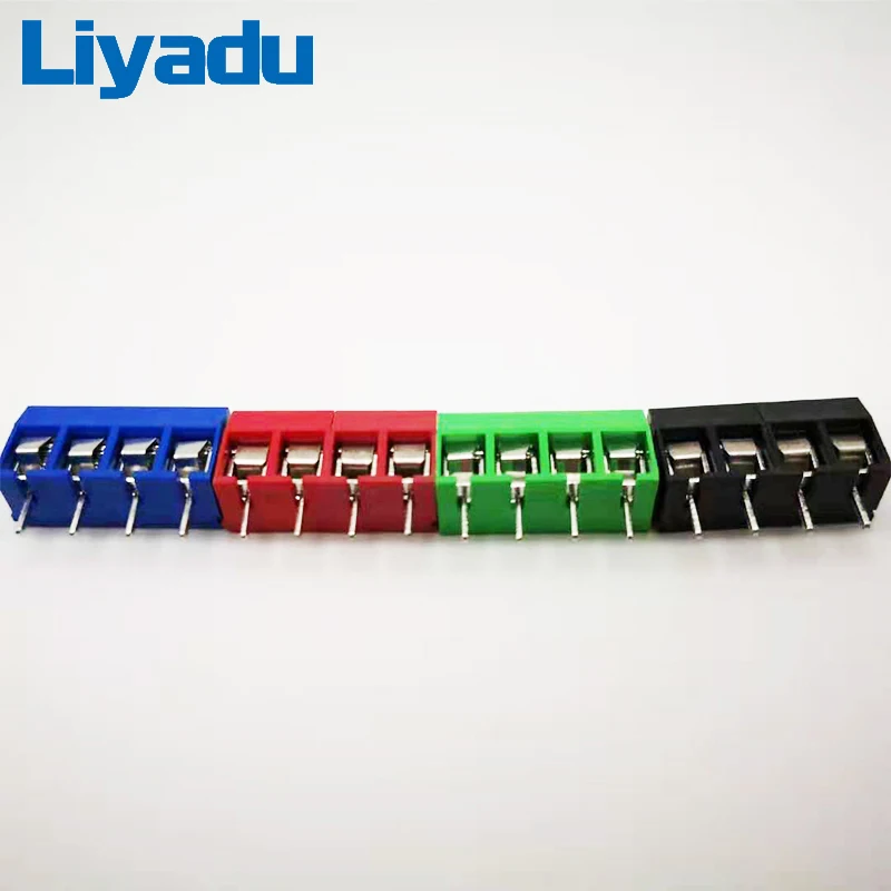 1000 шт. KF301-4P Сращивание, винтовой Тип PCB расстояние 5,0 соединительные клеммы, терминал синий/зеленый KF301