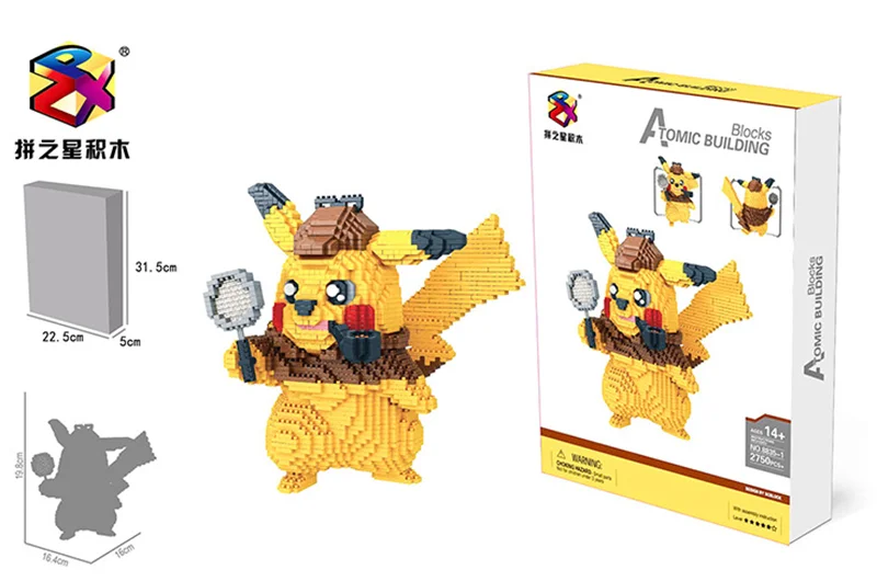 

2750pcs 8835-1 Pokemon Pikachu Anime Sets Pikachued Diamond Mini Micro Blocks Building Blocks Bricks Toys Games