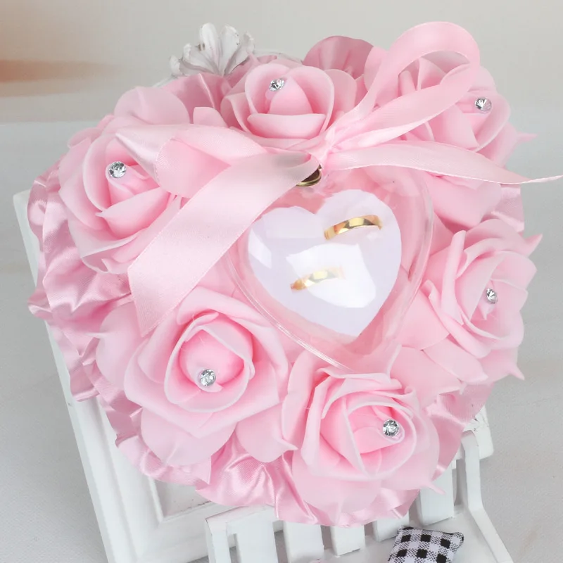 Пенопластовые розы в форме сердца 18x17см Подарочная коробка для кольца на День