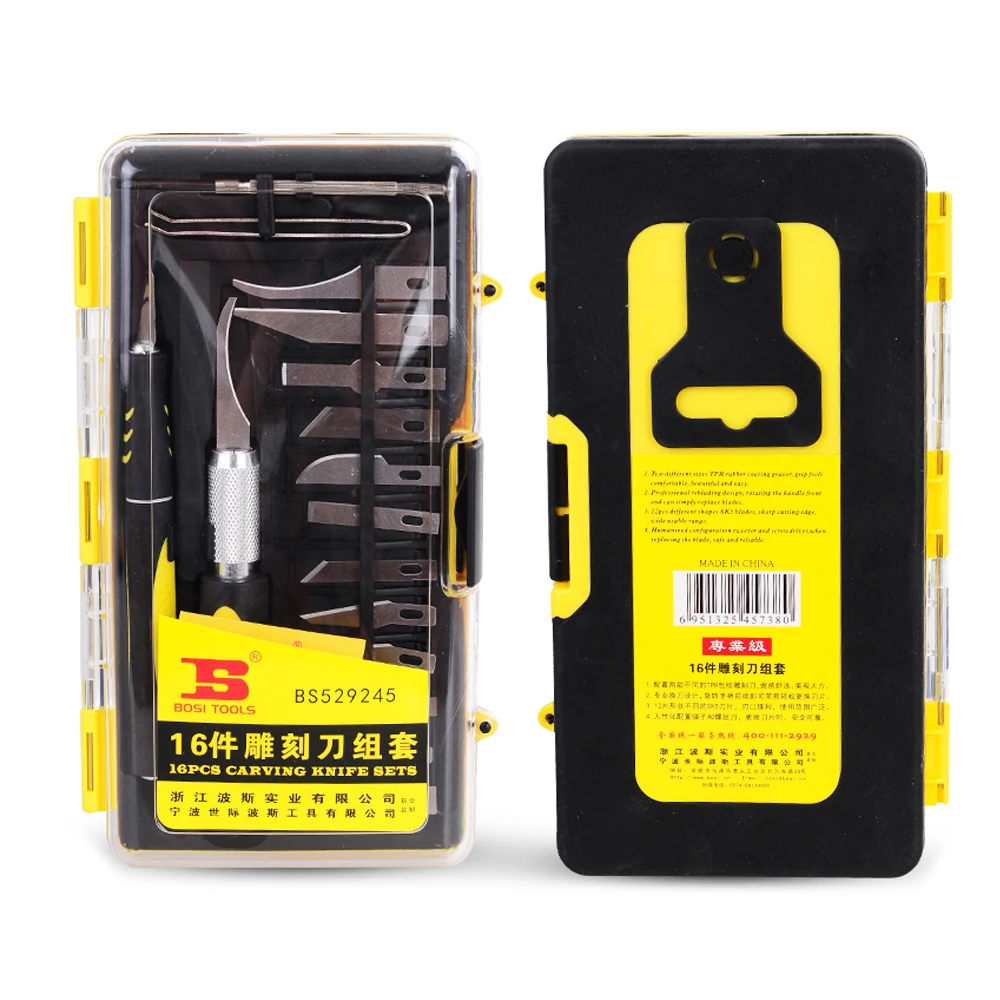 BOSI 16 шт. скульптурные ножи для вырезания набор инструментов глиняного воскового